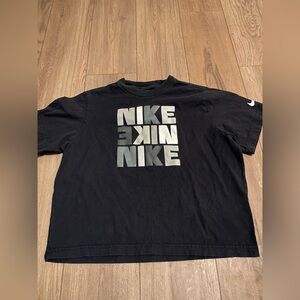 Nike Kids Black Tee with Silver Logo